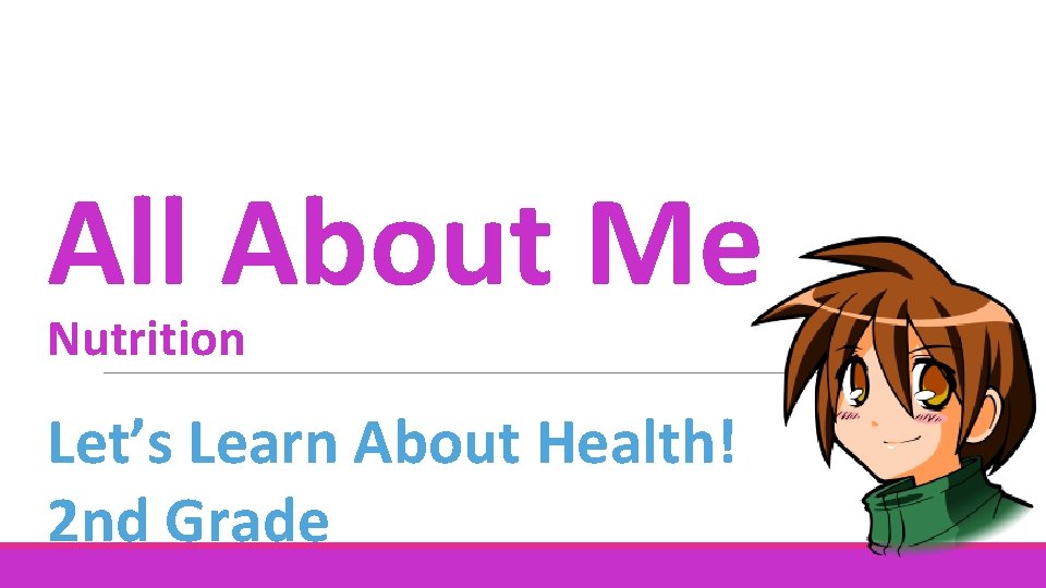 All About Me Nutrition Let’s Learn About Health! 2 nd Grade 