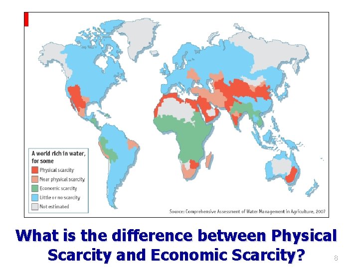 What is the difference between Physical 8 Scarcity and Economic Scarcity? 
