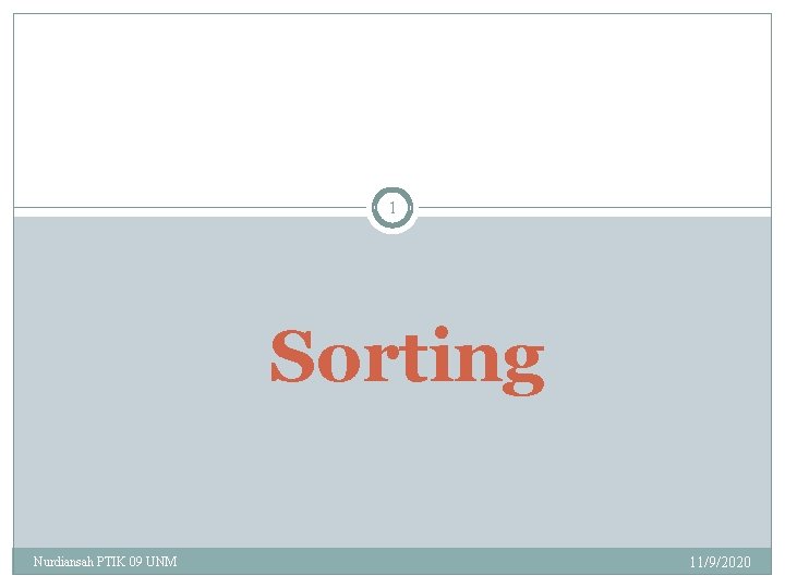 1 Sorting Nurdiansah PTIK 09 UNM 11/9/2020 