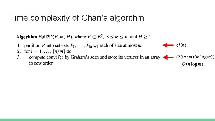 Time complexity of Chan’s algorithm 