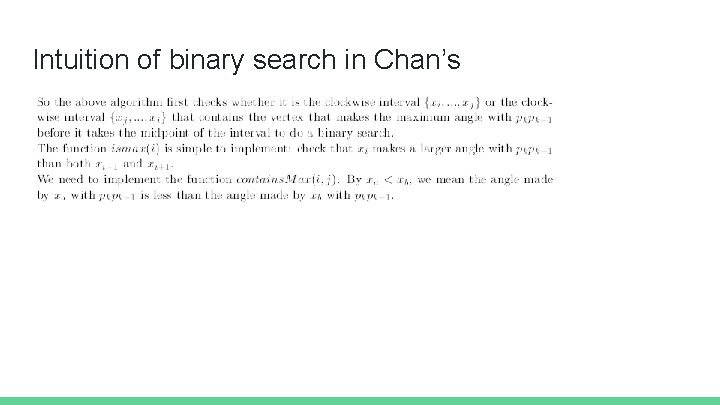 Intuition of binary search in Chan’s 