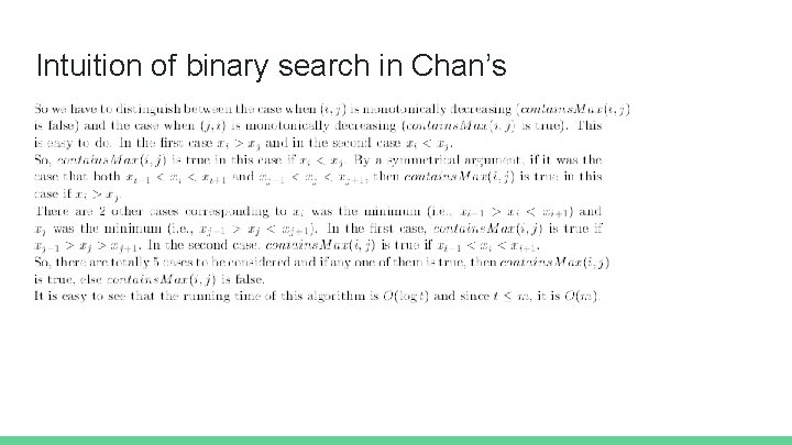 Intuition of binary search in Chan’s 