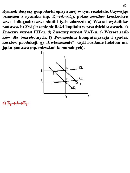 62 Rysunek dotyczy gospodarki opisywanej w tym rozdziale. Używając oznaczeń z rysunku (np. E