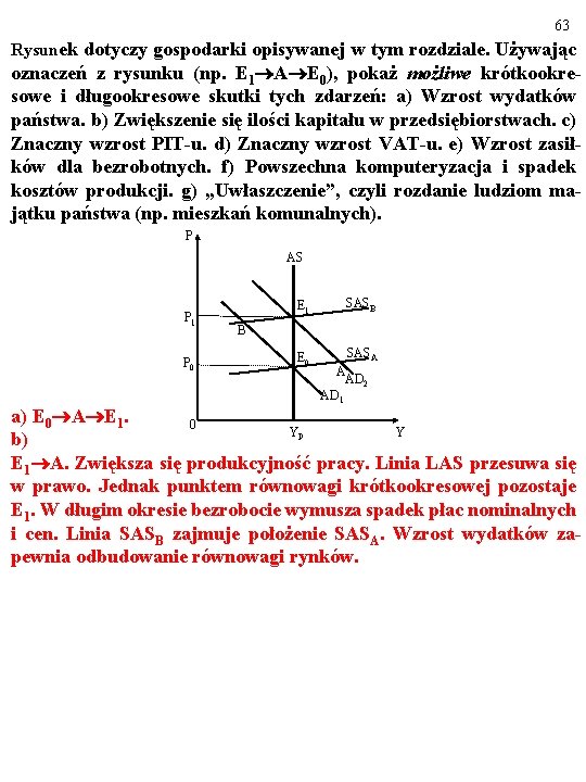 63 Rysunek dotyczy gospodarki opisywanej w tym rozdziale. Używając oznaczeń z rysunku (np. E