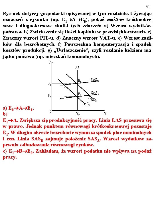 64 Rysunek dotyczy gospodarki opisywanej w tym rozdziale. Używając oznaczeń z rysunku (np. E