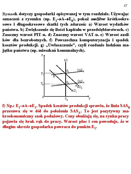 67 Rysunek dotyczy gospodarki opisywanej w tym rozdziale. Używając oznaczeń z rysunku (np. E