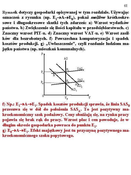 68 Rysunek dotyczy gospodarki opisywanej w tym rozdziale. Używając oznaczeń z rysunku (np. E