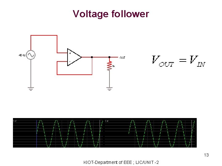 Voltage follower 13 KIOT-Department of EEE ; LIC/UNIT -2 