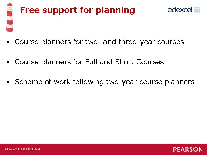 Free support for planning • Course planners for two- and three-year courses • Course