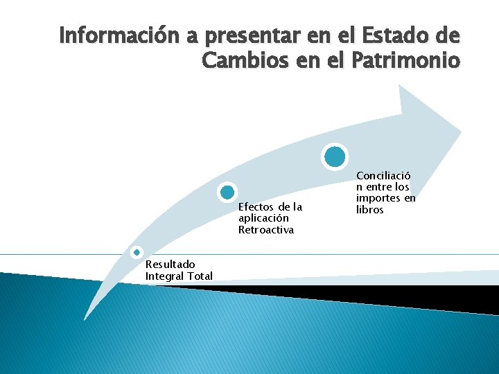 Información a presentar en el Estado de Cambios en el Patrimonio Efectos de la