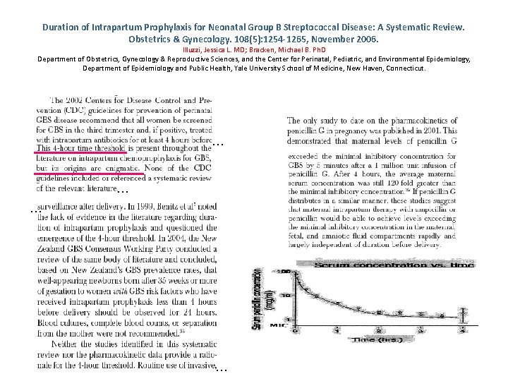 Duration of Intrapartum Prophylaxis for Neonatal Group B Streptococcal Disease: A Systematic Review. Obstetrics