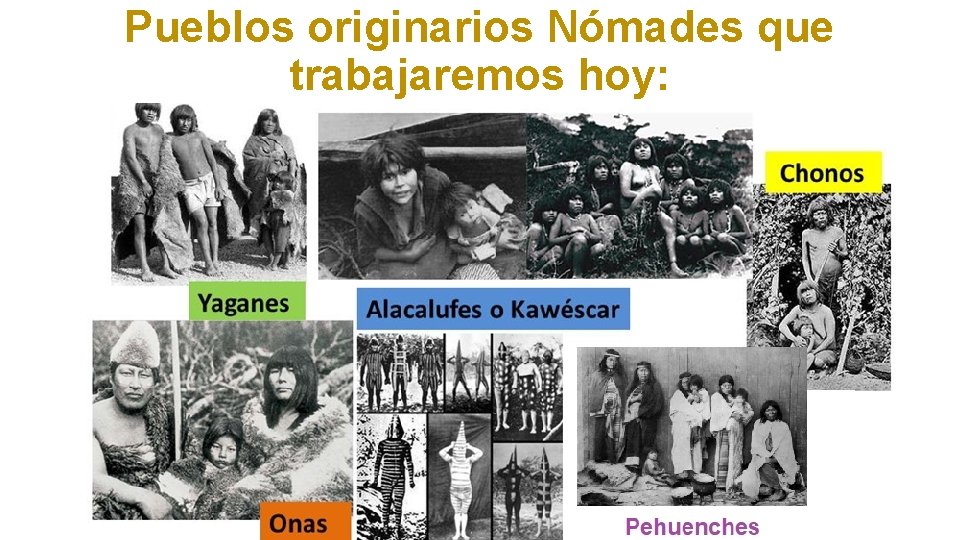 Pueblos originarios Nómades que trabajaremos hoy: 
