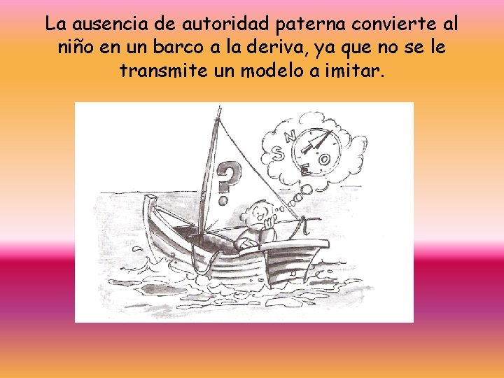 La ausencia de autoridad paterna convierte al niño en un barco a la deriva,