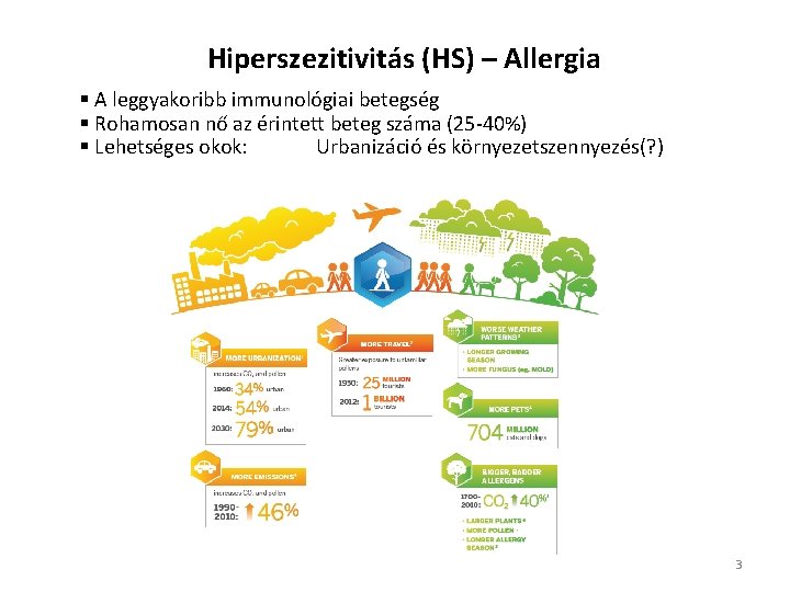 Hiperszezitivitás (HS) – Allergia § A leggyakoribb immunológiai betegség § Rohamosan nő az érintett