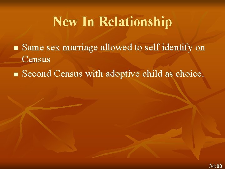 New In Relationship n n Same sex marriage allowed to self identify on Census