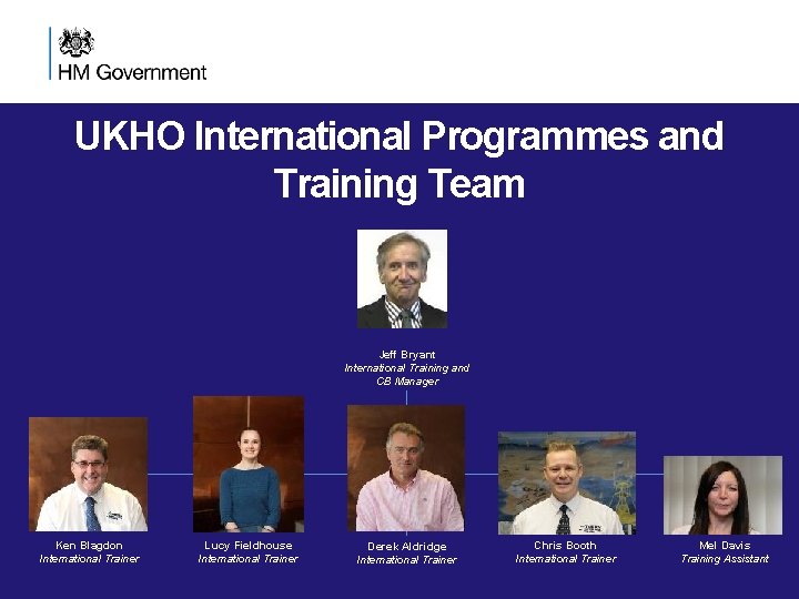 UKHO International Programmes and Training Team Jeff Bryant International Training and CB Manager Ken UKHO International Programmes and Training Team Jeff Bryant International Training and CB Manager Ken