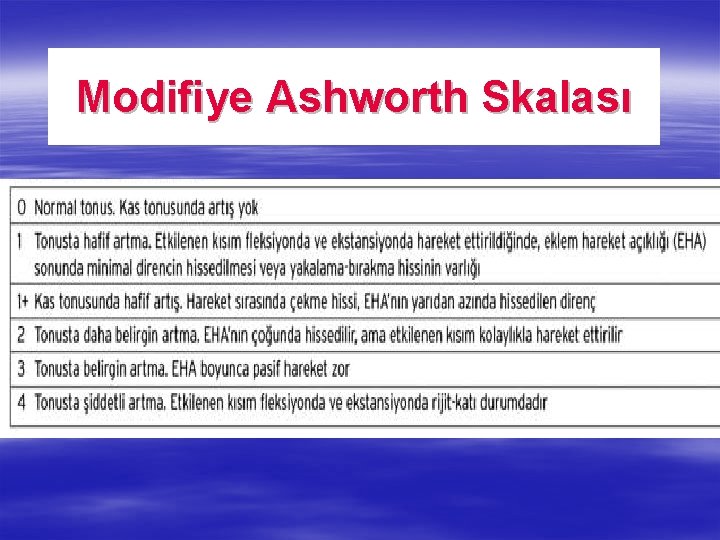 Modifiye Ashworth Skalası 