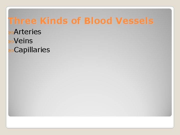 Three Kinds of Blood Vessels Arteries Veins Capillaries 