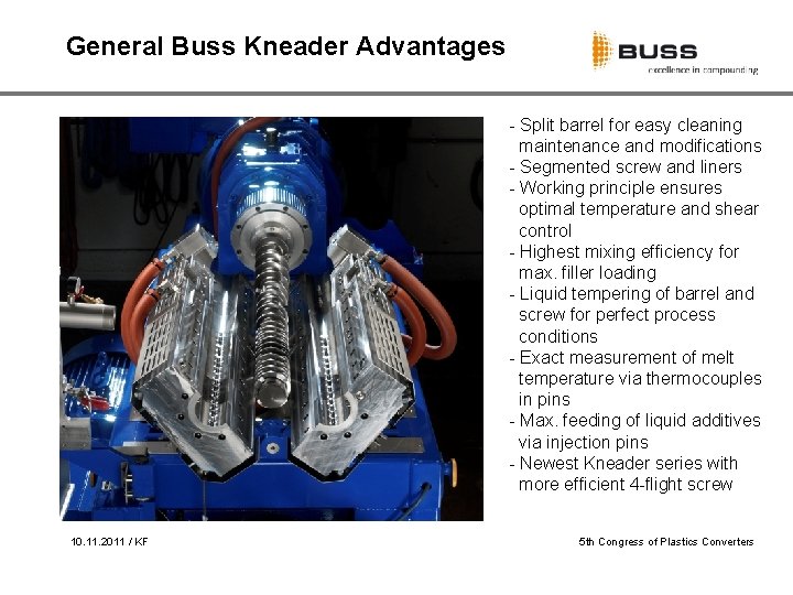 General Buss Kneader Advantages - Split barrel for easy cleaning maintenance and modifications -