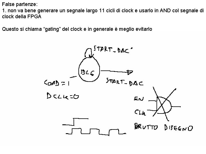 False partenze: 1. non va bene generare un segnale largo 11 cicli di clock