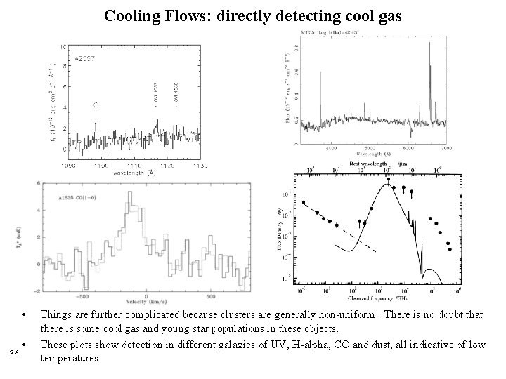Cooling Flows: directly detecting cool gas • 36 • Things are further complicated because