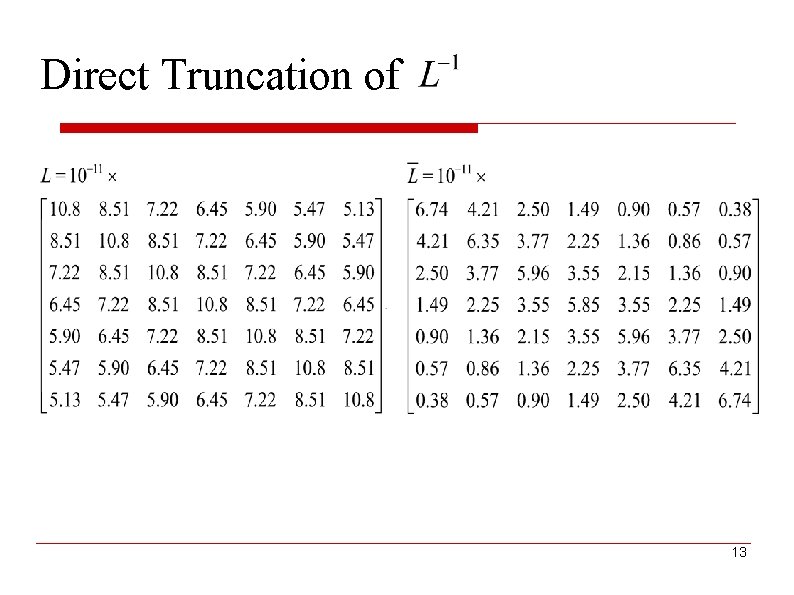 Direct Truncation of next 13 