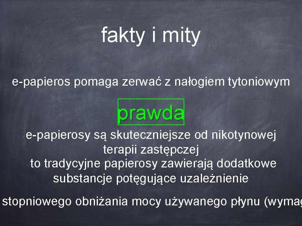 fakty i mity e-papieros pomaga zerwać z nałogiem tytoniowym prawda e-papierosy są skuteczniejsze od