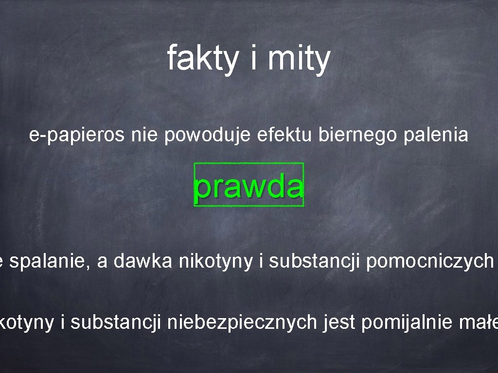 fakty i mity e-papieros nie powoduje efektu biernego palenia prawda e spalanie, a dawka