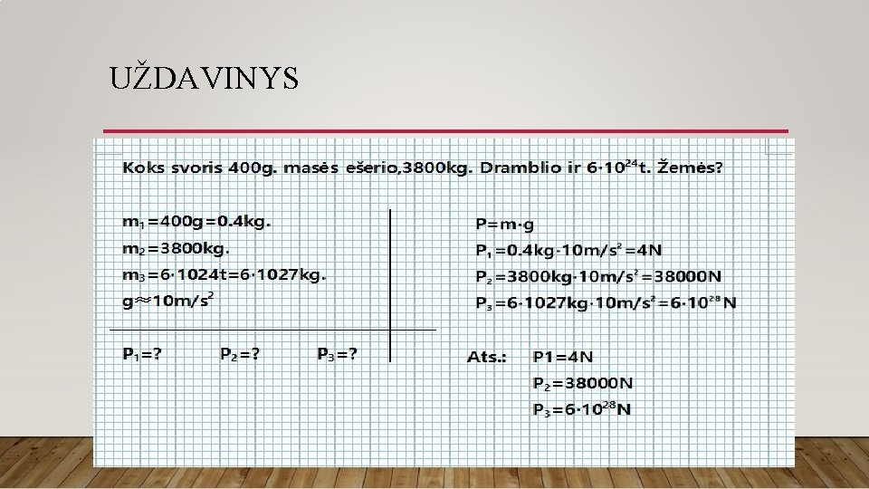 UŽDAVINYS UŽDAVINYS