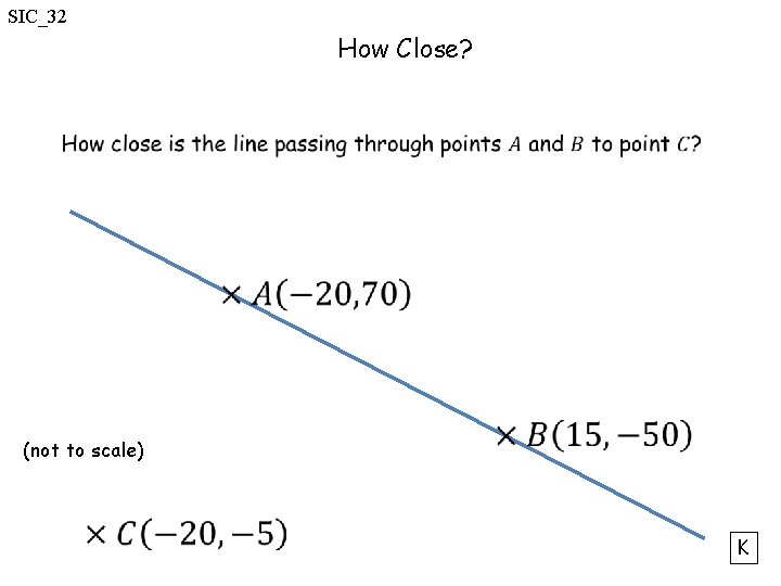 SIC_32 How Close? (not to scale) K 