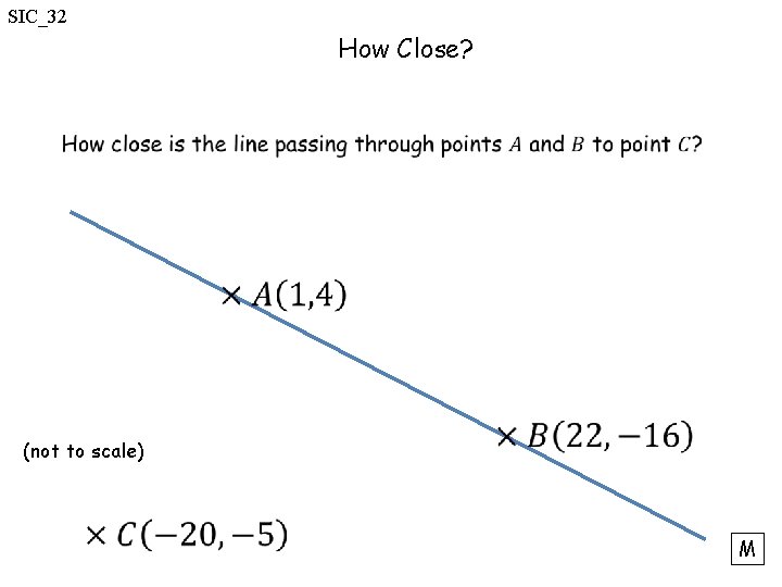 SIC_32 How Close? (not to scale) M 