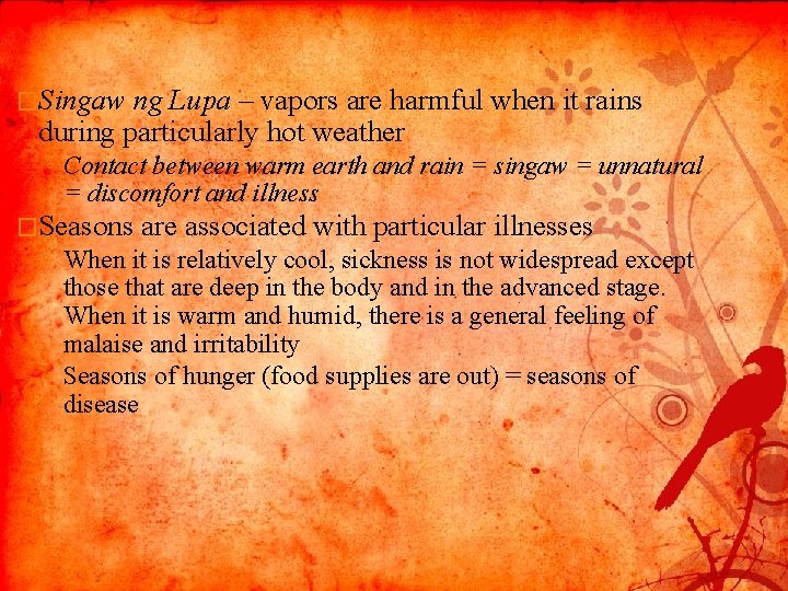 �Singaw ng Lupa – vapors are harmful when it rains during particularly hot weather