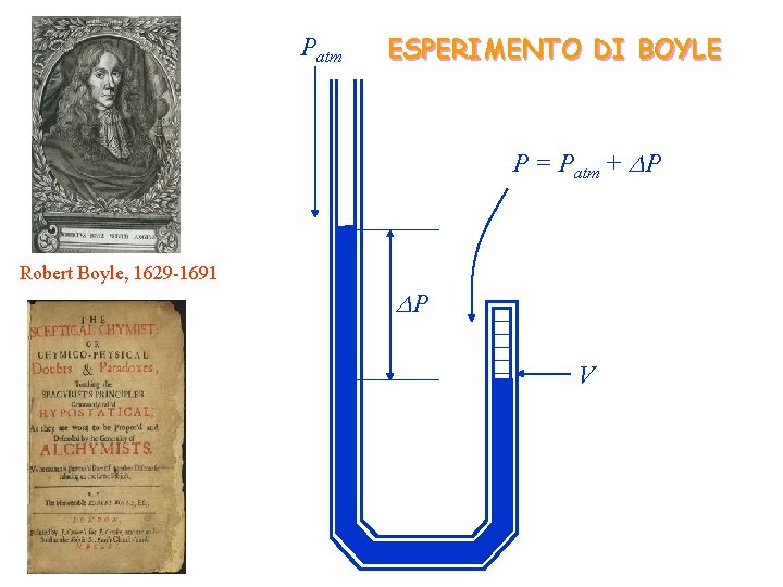 Patm ESPERIMENTO DI BOYLE P = Patm + P Robert Boyle, 1629 -1691 P