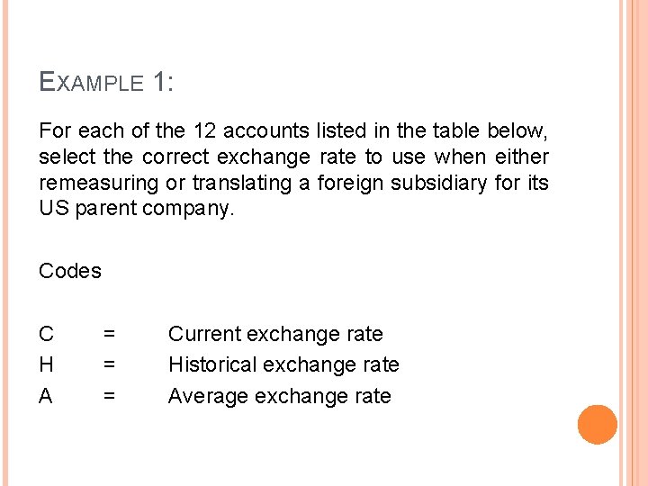 EXAMPLE 1: For each of the 12 accounts listed in the table below, select EXAMPLE 1: For each of the 12 accounts listed in the table below, select