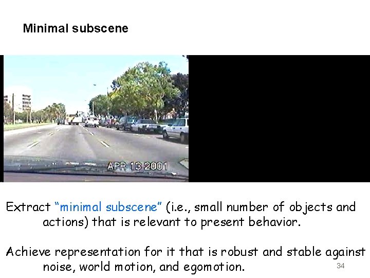 Minimal subscene Extract “minimal subscene” (i. e. , small number of objects and actions)