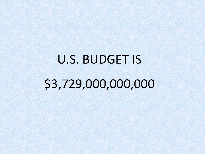 U. S. BUDGET IS $3, 729, 000, 000 