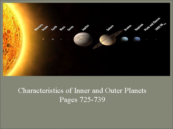 Characteristics of Inner and Outer Planets Pages 725 -739 