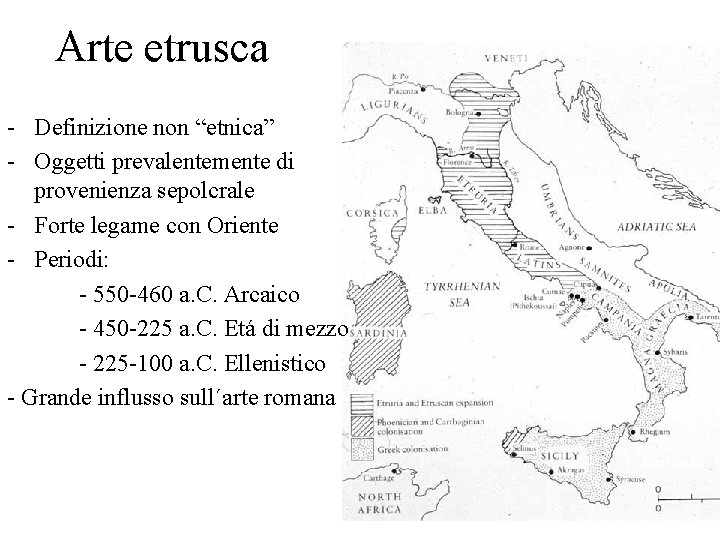 Arte etrusca - Definizione non “etnica” - Oggetti prevalentemente di provenienza sepolcrale - Forte
