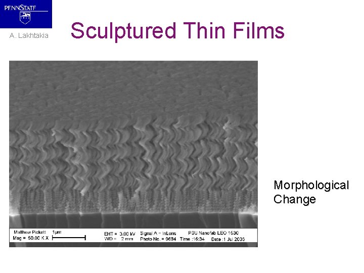 A. Lakhtakia Sculptured Thin Films Morphological Change 