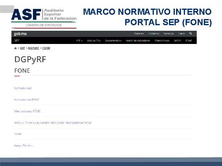 MARCO NORMATIVO INTERNO PORTAL SEP (FONE) 