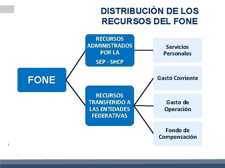 DISTRIBUCIÓN DE LOS RECURSOS DEL FONE RECURSOS ADMINISTRADOS POR LA SEP - SHCP Servicios