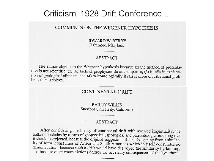 Criticism: 1928 Drift Conference… 