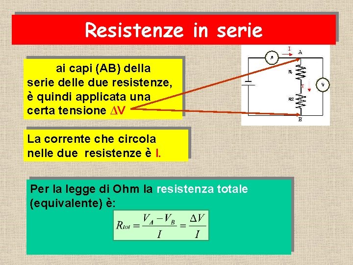 Resistenze in serie e in parallelo Realizzazione a