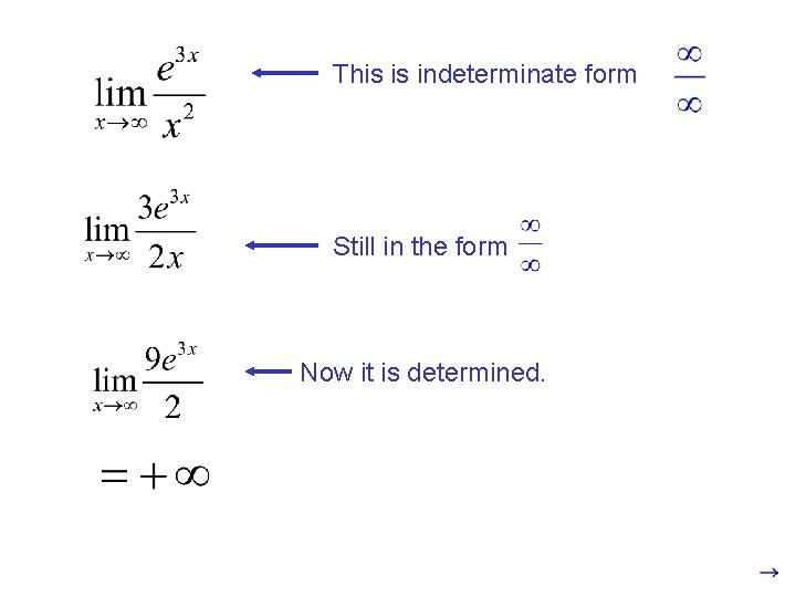 This is indeterminate form Still in the form Now it is determined. 