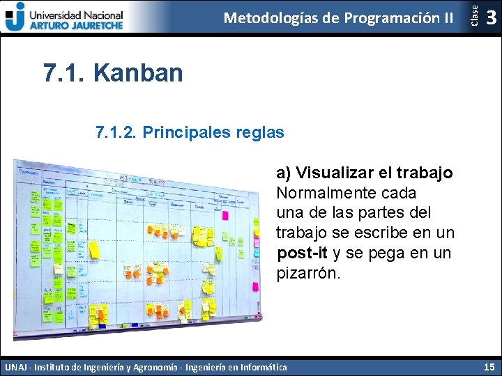 Clase Metodologías de Programación II 3 7. 1. Kanban 7. 1. 2. Principales reglas