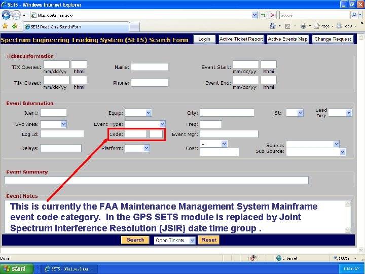 This is currently the FAA Maintenance Management System Mainframe event code category. In the