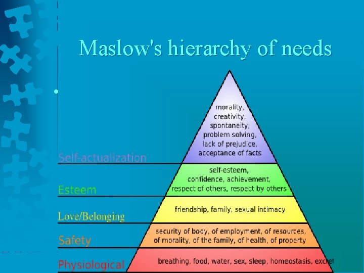 Maslow's hierarchy of needs • 