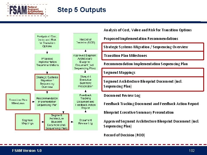 Step 5 Outputs Analysis of Cost, Value and Risk for Transition Options Proposed Implementation