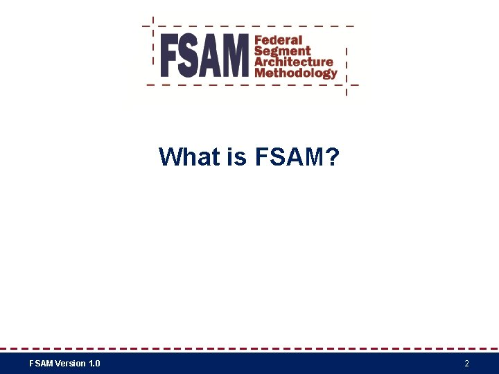 What is FSAM? FSAM Version 1. 0 2 