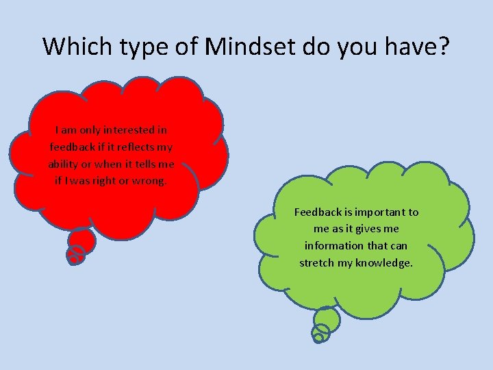 Which type of Mindset do you have? I am only interested in feedback if